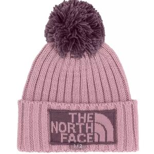 The North Face Women's Pink Beanie with Dark Pom-Pom
